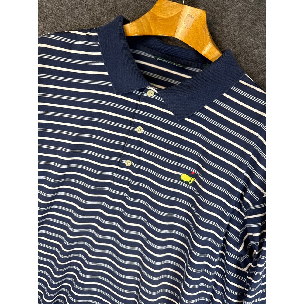 Masters Collection Mens XXL Striped Polo‎ Shirt Golf 100% Mercerized Cotton Logo